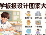 中学板报设计图案大全：初中生手绘板报火了，老师赞叹适合学美术