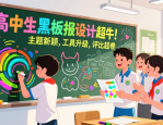 高中生黑板报设计超牛！主题新颖，工具升级，评比超卷
