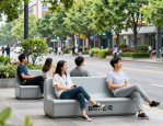 趣味公共排椅设计，提升舒适度与城市风景线魅力