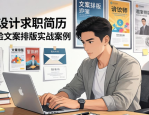 排版设计求职简历 5年经验文案排版实战案例