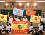 郑州31·103中学举行班旗展示仪式，各班班旗寓意精彩呈现