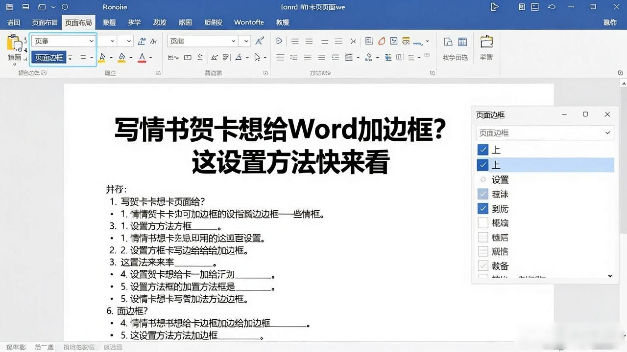 word文档添加边框教程_关于七夕word排版设计_word设置页面边框