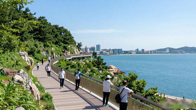 山体段开放_烟台山海步道_烟台城市地标设计图案