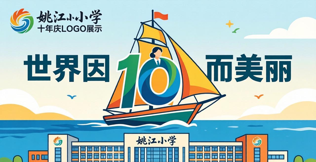 姚江小学建校十周年标识征集活动_姚江小学十周年LOGO投票_校徽设计图案大全带含