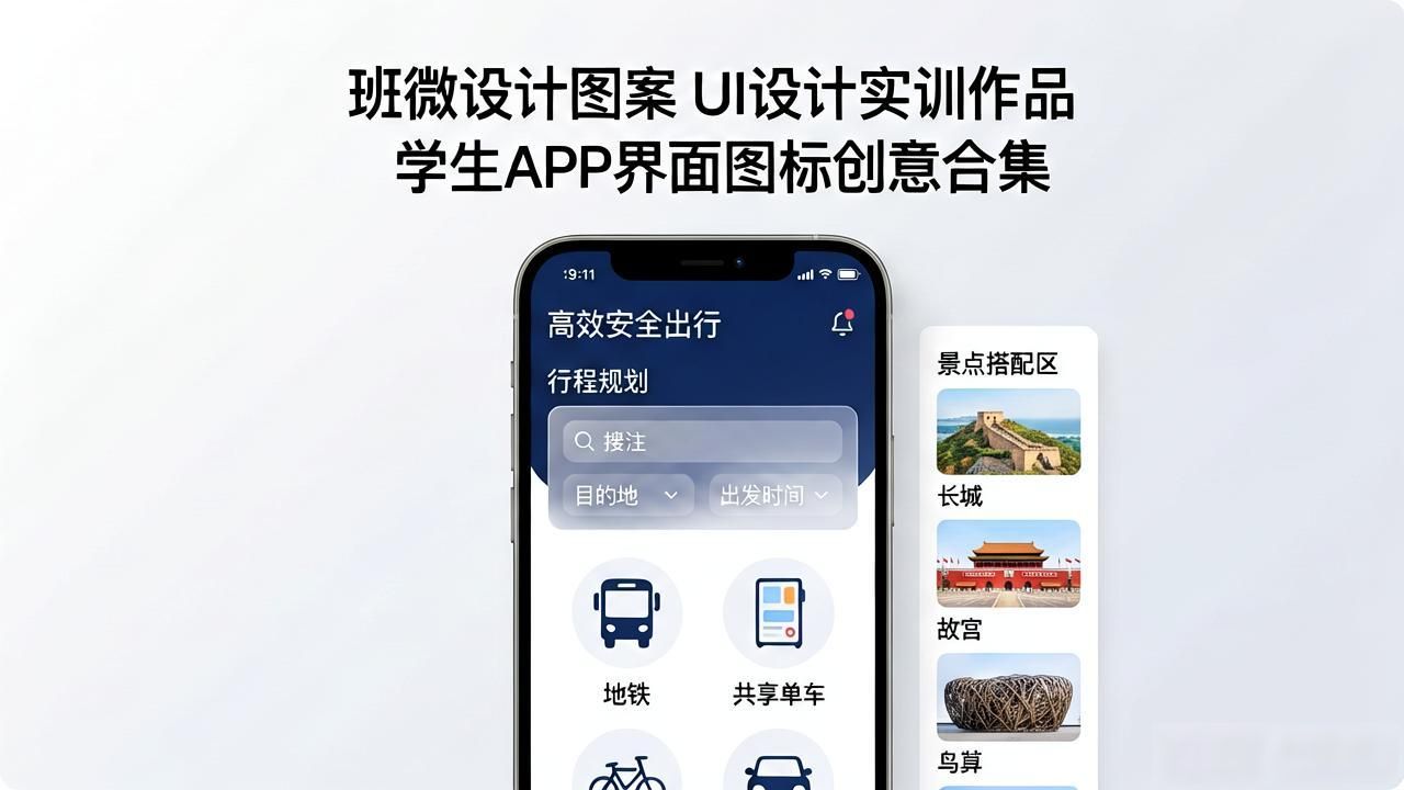 班微设计图案大全_UI设计实训_图标绘制多端界面