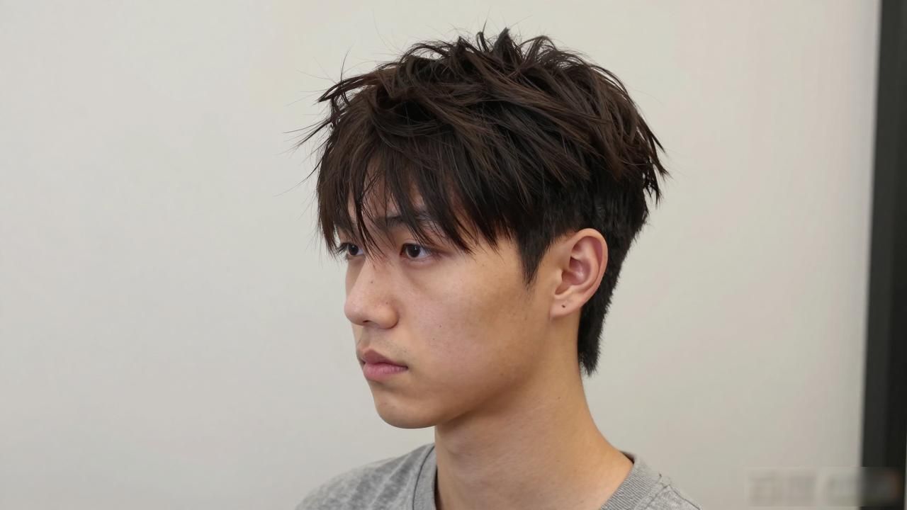 适合窄额头男生发型_长脸男生发型设计图案_脸圆男孩子纹理烫发型