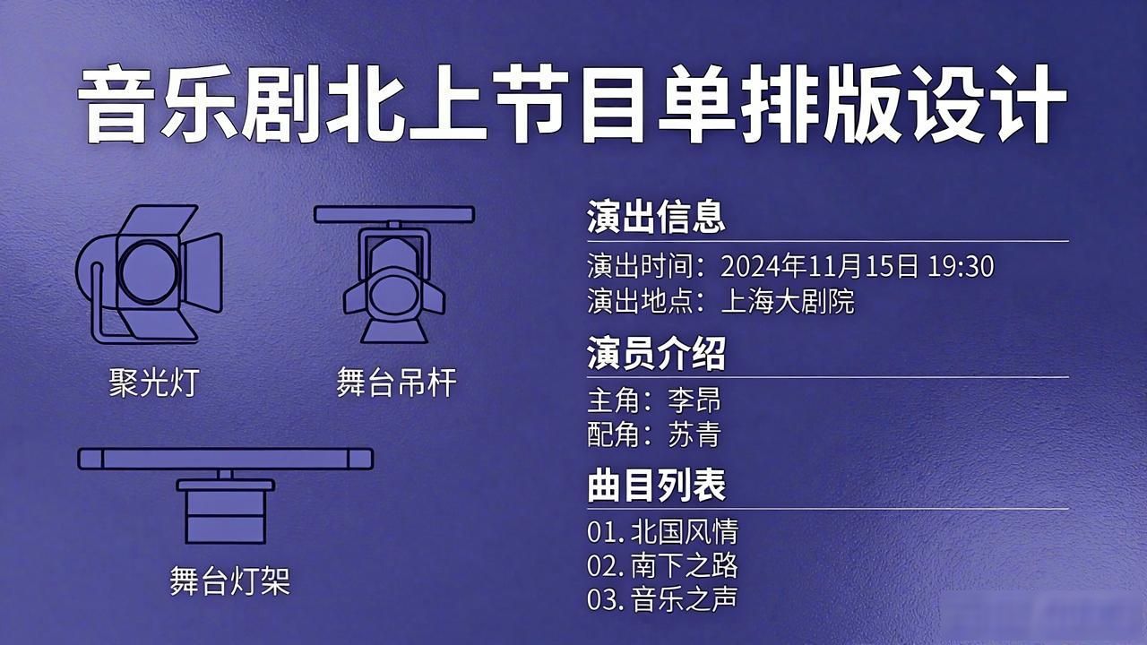音乐剧北上 主创团队_音乐剧节目单排版设计_音乐剧北上 北京建组