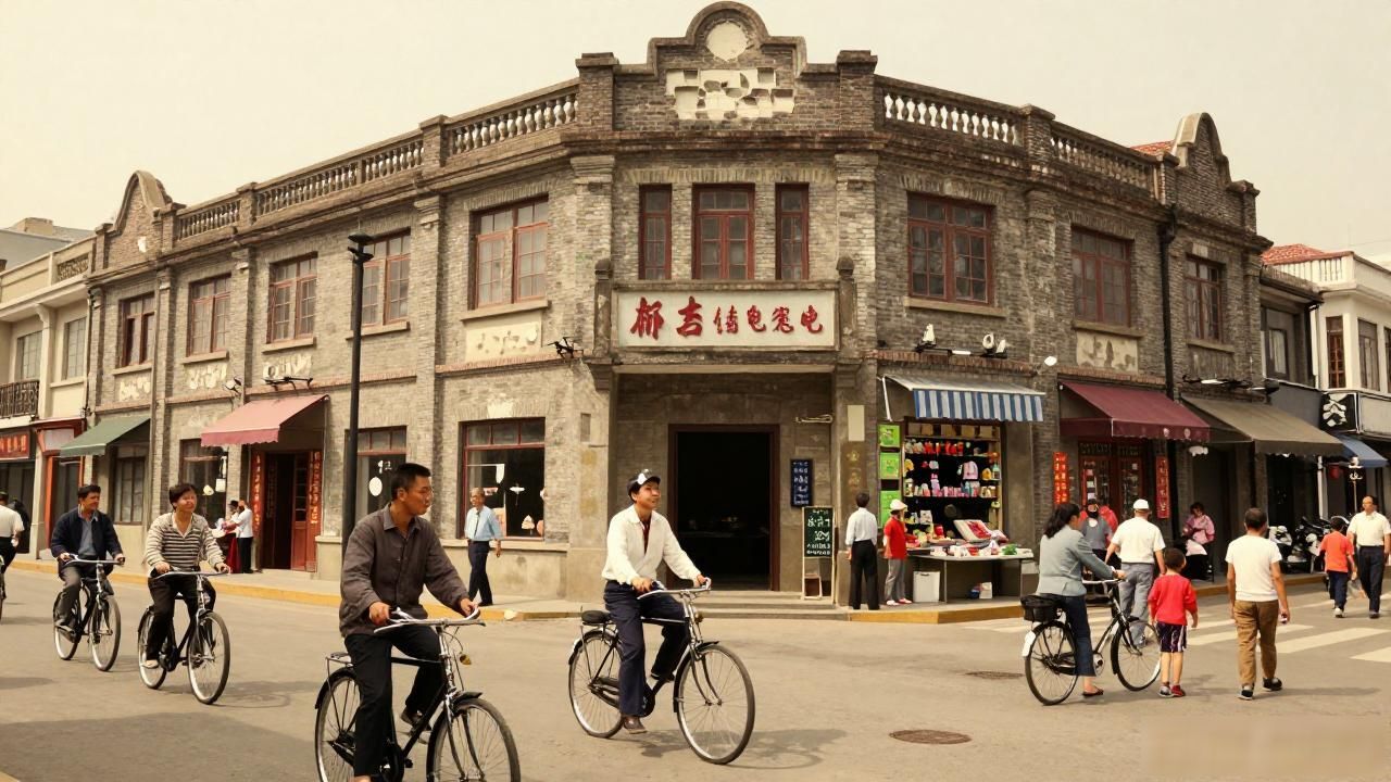 烟台老照片_烟台老街景_烟台城市地标设计图案