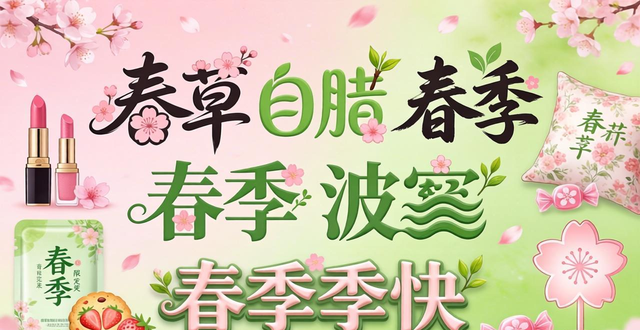 春日主题字体_创意字体排版设计_小红书封面字体