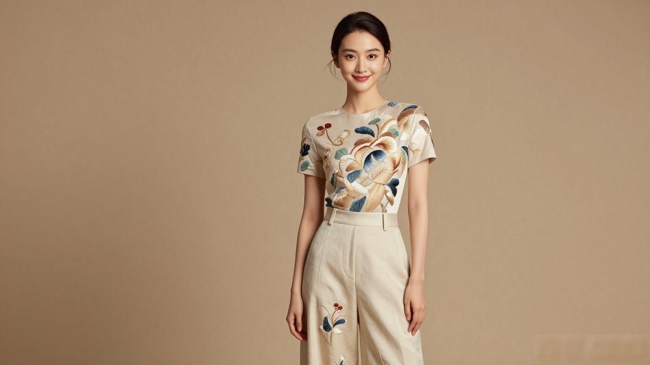 服装设计图案图片大全_00后乱针绣年轻传承人_乱针绣服装设计跨界传承人