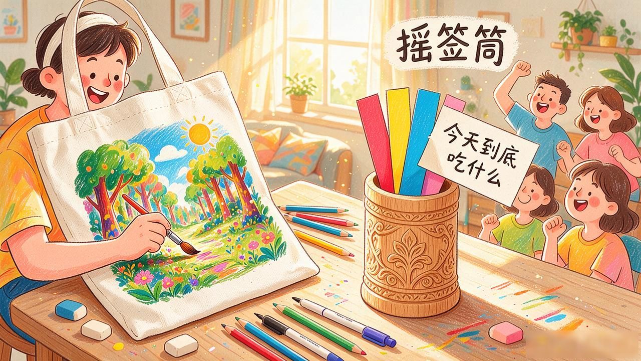 手绘环保袋设计图案_饿了么外卖袋环保艺术展_中山公园外卖袋创意改造