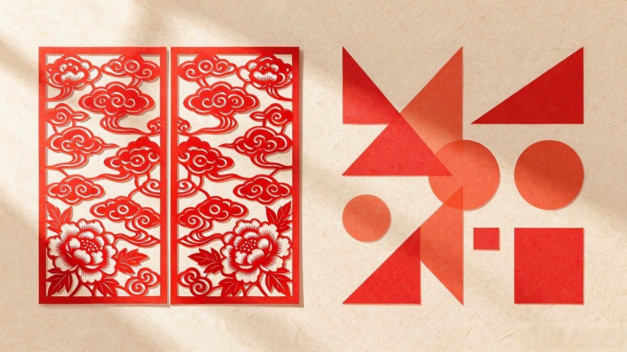 剪纸艺术平面图形设计_现代平面图形设计中民间剪纸造型语言的运用_平面图形设计图案