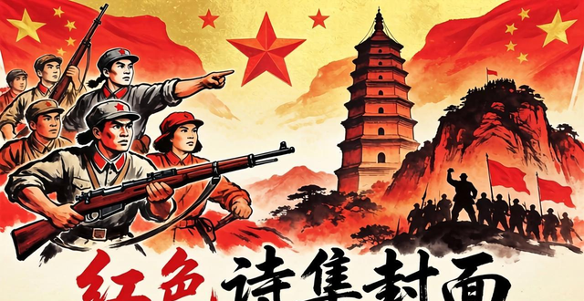 红色诗集封面设计_视觉元素构成_诗集封面排版设计