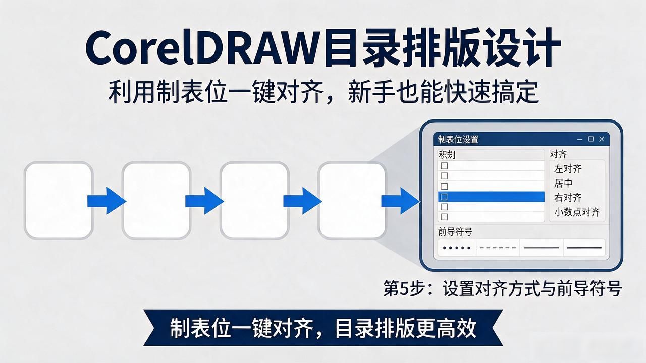 运用制表位快速制作目录_CorelDRAW目录排版技巧_目录排版设计