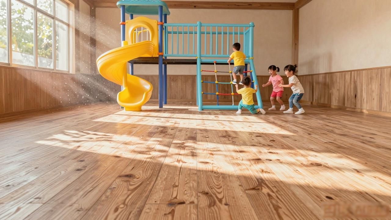 幼儿园温馨自然设计风格_幼儿园主题墙设计图案大全图片_幼儿园大厅原木风儿童阅读室设计